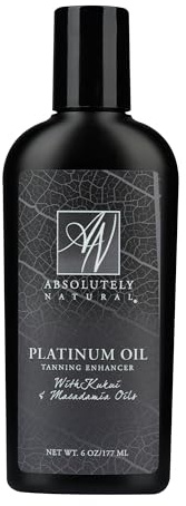 Absolutely Natural - Organic Tanning Oil Outdoor Tanning Enhancer - Spa Quality & Reef Safe with Rose Hips & Aloe - Suntan Lotion with Bronzer for Massages - Made in USA 6oz