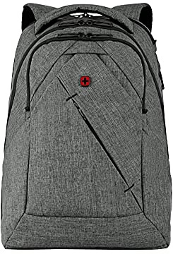 WENGER Moveup Laptop-Rucksack mit Tablet-Fach, Notebook bis 16 Zoll, Tablet bis 10 Zoll, Organizer, 22 l, Damen Herren, Büro Business-Reisen Uni, Kohlemeliert, 605296