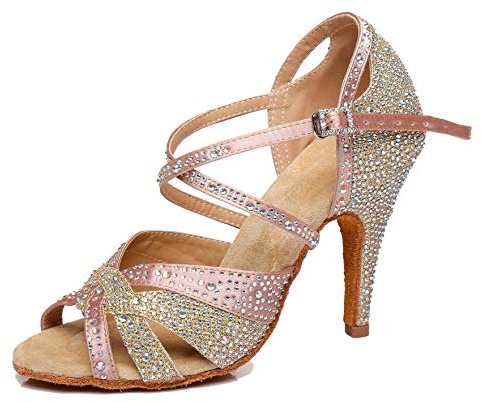 MINITOO Chaussures de Danse Standard et Latines pour Femme, Sexy, pour Mariage, Bal de Promo, Sandales, 38 EU