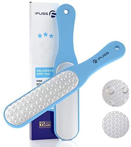 Mr. Fuss® Hornhautentferner Hornhautfeile mit Laser-Schliff - schonend Hornhaut Entfernen am Fuß, Fußpflege für zu Hause, Hornhautraspel Hornhaut Entferner, Pedicure, Fußraspel