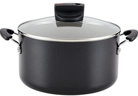 Farberware Smart Control Nonstick Stock Pot/Stockpot with Lid, 6 Quart, Black