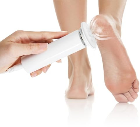 Rapeuse Pieds Electrique,Rapeuse Pieds Electrique Râpe Pieds Pédicure avec 2 Tampons de Remplacement,Râpe Électrique Lime pour Peau Morte et Gomme à Cheveux en Cristal
