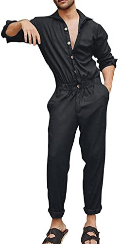 Caxndycing Herren Everyday Coveralls Latzhose Für Männer Arbeitsoverall Mechanisch Jumpsuit Overall mit vielen Taschen Maleroverall Arbeitskleidung für Handwerker Overall