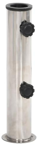 vidaXL Sonnenschirmständer, Schirmständer für Ø38/48mm Mast, Schirmhalter für Sonnenschirm, Sonnenschirmhalter Sonnenschirmfuß, Silbern Edelstahl