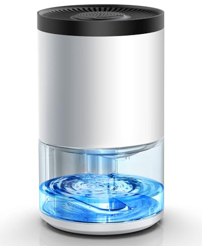 gabless Dehumidifier 1000ml, Deumidificatori per la casa, Auto Off & Colored LED Light, Deumidificatore da bagno piccolo, Portabile e ultra silenzioso, Portabile per camera da letto, Bagno, Bianco