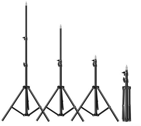 ReachMall Trépied robuste en aluminium pour projecteurs et équipements d'éclairage réglable de 55 cm à 150 cm, convient pour une utilisation en intérieur et en extérieur (120 cm)