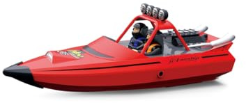 NULA Barco teledirigido con luces para adultos y adolescentes, 2,4 GHz, lancha eléctrica turbojet teledirigida, 30 km/h, barco de carreras rápido grande e impermeable