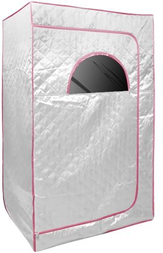 Belfoyer Sauna Portátil de Vapor 100×80×170 cm con Generador 2,5 L 1000 W, Cabina Sauna para Casa, Sauna Interior o Exterior, Estilo Finlandés y Detox (Plata)