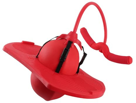 Palla da Salto Pogo Stick con Pedale Antiscivolo e Corrimano in Spugna per Bambini dai 4 Anni in su Divertimento per Giochi al Coperto e all'aperto (Rosso)