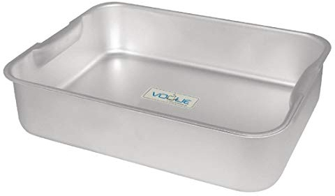 Vogue Deep Roasting Pan Oven Tray 520 mm, Grey, Size: 100(H) x 520(W) x 420(D)mm, Bakeware, Roasting Dish, Even Heat Distribution, Professional & Home Kitchen Use, K414
