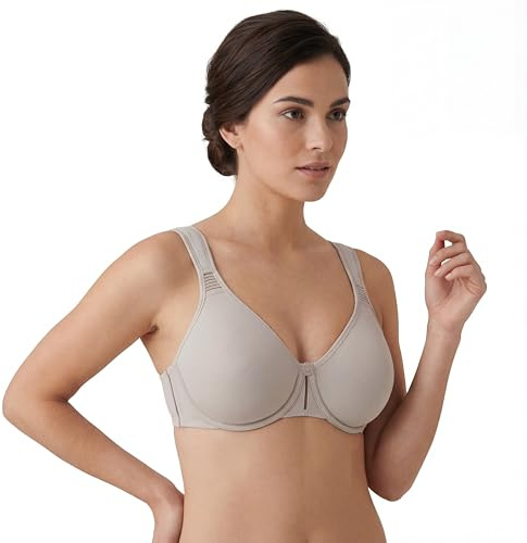 Selene, Sujetador Reductor para Mujer con Tirantes Anchos Confort y Aro, Sin Relleno, Colección Lorea, Color Tierra, Talla 95D