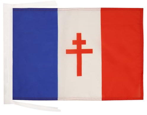 AZ FLAG - Drapeau France libre 1940-1944 - 45x30 cm - Pavillon Français De La Résistance 100% Polyester Avec Deux Cordelettes - 20g