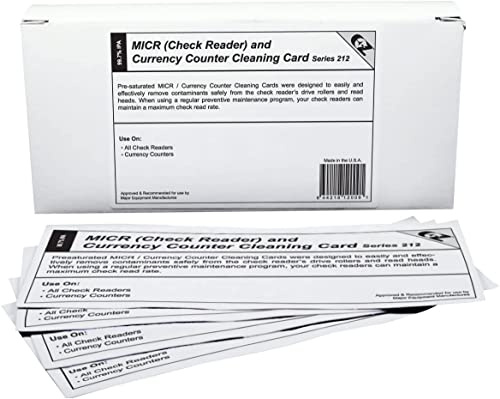 KICTeam - Cleaning Cards for MICR/Check Reader Machines (25 Cards) - Presaturated with Quick Drying Formula - Made in USA
