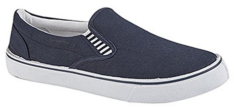 DEK Canvas Slip On Mens Shoes Navy Blue (13 UK)