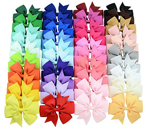 Baby Mädchen 3 Zoll Boutique Grosgrainband Große Haarbögen Clips Alligator Clip Barrettes für Baby Mädchen Teens Kleinkinder Kinder Kinder Haar Zubehör 40 Packung