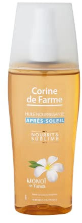 Corine de Farme Huile Après-Soleil Nourrissante et Hydratante Corps et Cheveux, Apaise, Hydrate, Prolonge le Bronzage, Répare les Cheveux, Parfum des Îles - 150 ml