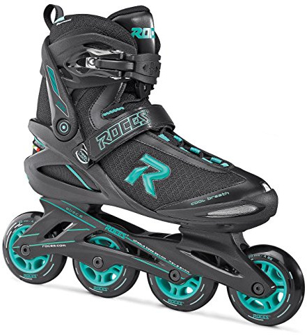 Roces Icon Inline - Patines en Línea para Mujer, Negro/Aqua, 43