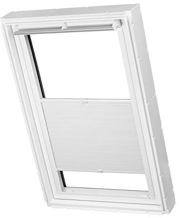 Ventanara® Dachfenster Waben Plissee ohne Bohren passend für Velux Fenster Plisseerollo Faltrollo verspannt Klebemontage (PK06, Weiß Verdunkelnd)