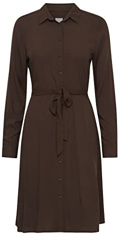 ICHI IHMAIN DR Damen Freizeitkleid Kleid 100% Viskose Hemdblusenkleid, Größe:36, Farbe:Bracken (191015)