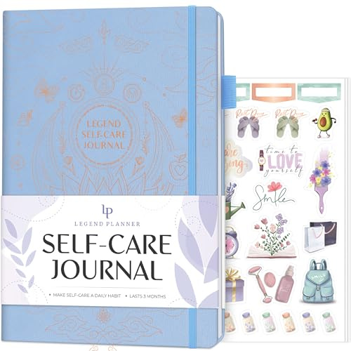 Legend Självvårdsjournal – guidad daglig reflektionsdagbok för att stödja mental och fysisk hälsa – daglig humör, meditation och personlig utveckling anteckningsbok – 26,5 x 18,5 cm, varar 3 månader