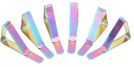 PRETYZOOM 6 Piezas Pinza para Mantel De Acero Inoxidable Pinzas Triangulares para Picnic Soporte para Manteles De Exterior Abrazadera para Manteles De Fiesta
