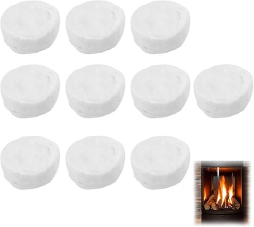DAWRIS 10 Pezzi di Lana Ceramica per Bioetanolo, Camino, Stufa - Spugna 8,6 x 8,6 x 2,8 cm - per Interni in Gel, Etanolo