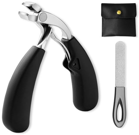 Cortauñas, Cortaúñas resistentes de acero 304 inoxidable, Alicates Cortaúñas, Cortaúñas para uñas gruesas, Cortador de Uñas de Acero Inoxidable, Con lima de uñas y Bolsa de Pu - para Hombre y Mujer.