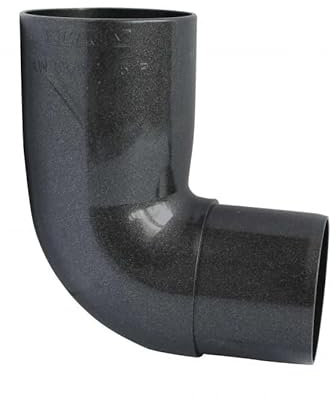 Marley Regenrinnen System Dachrinnenteile DN 75 Fallrohrsystem Farbe Anthrazit Metallic Dachrinnenset aus PVC (Rohrbogen 87°)