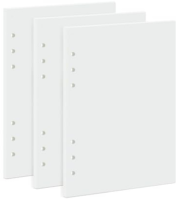 A5 Loose Leaf Refill Paper, 210x142mm, 135 Sheets Plain White Planner Refills, 6-Ring Binder Compatible, 100GSM Insert Papers for Notebooks, School, Office, College Notes, Journaling & Printing