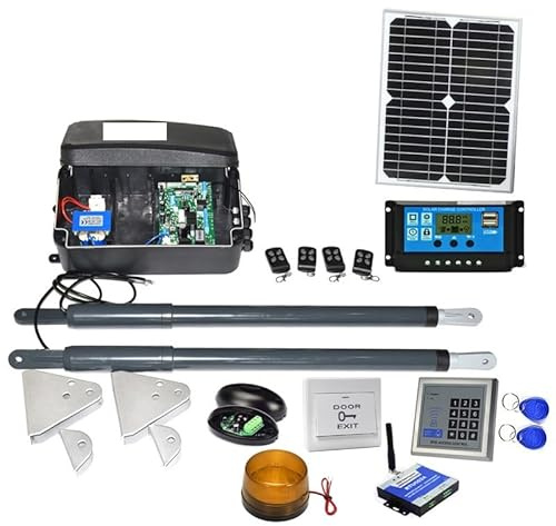 CFWWSAQ Motor Puerta Corredera Solar, actuador Lineal eléctrico de Entrada de 12VDC, de Motor de 200kg, abridor de Puerta oscilante gsm automático, 2 llaveros(Kit 2)