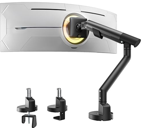 monTEK Monitor Halterung für 17 bis 40 Zoll Bildschirme, Gasdruckfeder Monitor Arm Hält 2-11 kg, Monitorhalterung mit Neigungen, Schwenken, Dreht, VESA 75/100 mm, Schwarz