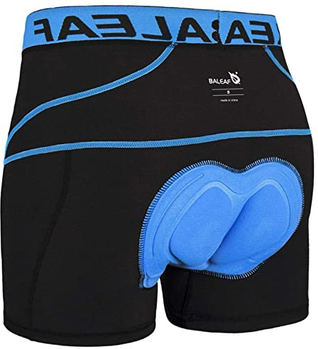 baleaf Short Cycliste Homme Cuissard Vélo VTT avec Coussin Compression à 5 Couches Rembourré Respirant Séchage Rapide Anti Glissante Bleu Taille XXL