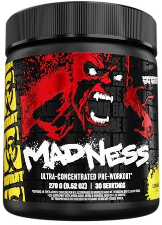 MUTANT Madness | Ultra-Concentrated Pre-Workout Supplement | 360mg Caffeine, 4g Pump & Performance Blend, Beta-Alanine, Energy & Focus | 30 Serving | Lemonade