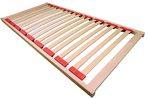 AM Qualitätsmatratzen - Lattenrost Babybett 60x120 cm - fertig montiert - 16 Leisten - unbehandeltes Buchenholz - Kinderbett Lattenrost 60x120