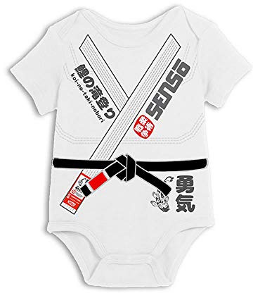 Baby Jiu Jitsu Bodysuit - Yuki Model BJJ Gi for Little Black Belts… (6-12 Months)