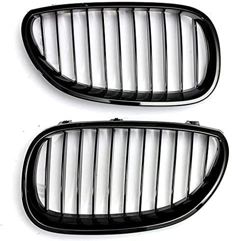 Griglia del radiatore di ricambio per auto, doppio ponte sportivo, per BMW serie 5 E60 E61 M5 2003 – 2009, nero lucido, 51712155446,51712155447