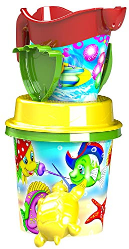 BLUE SKY - Strandset Sea Family - Strandspiel - 045116A - Mehrfarbig - 6 Teile - Kunststoff - Kinderspielzeug - Outdoor-Spiel - Sand - 17 cm - Ab 10 Monaten
