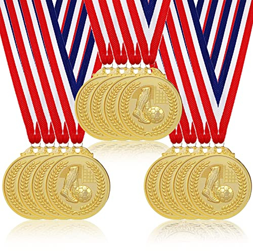 12 stycken medaljer för barn: Medaljer barns födelsedag fotbollsmedaljer barns födelsedag medaljer fotboll för ett barns födelsedag för barn och vuxna sport fotboll, fest tjänst