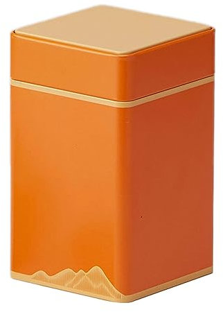 HUIFACAI Square Metal Tins With Lids Empty Tins Box Containers Decorative Short/Tall Tins Gift Candy Loose Tea Storage Organizers Metal Tea Canisters, orange