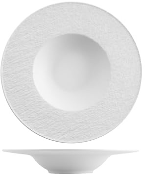 H&H-Skin, Set 2 piatti pasta, in porcellana di alta qualità, ø 28 cm, bianco, pasta bowl, piatti da portata, piatti da presentazione, piatti professionali per ho.re.ca