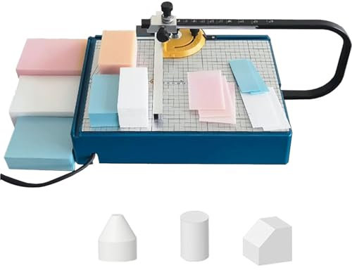Desktop Elektrisk Hot Wire Foam Cutter, elektrisk bordsskiva het kniv, med adapter och rörlig roterande linjal, för svamp, pärlbomull, KT brädskärning