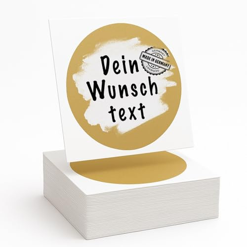 50 x goldene, runde Rubbelaufkleber in 5x5cm - Rubbellose selber machen - Ideal für Gutschein, Adventskalender, Rubbellos, Goldenes Ticket, Rubbeletiketten, Rubbel Sticker, Geschenke, Weihnachten