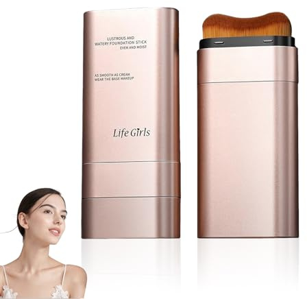 ARYIMYDP 1 Barra de Base con Brocha Integrada en Tono Natural, Diseño de Pincel en Forma de M para Aplicación Precisa en Barbilla Frente y Comisuras, Fórmula Auto-Ajustable sin Sequedad