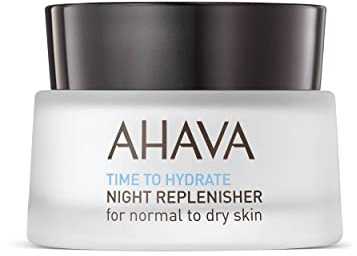 AHAVA Time To Hydrate Night Replenisher, Normal To Dry Skin - Rich & Velvety Cream for Deep Hydration, Fight Overnight Dehydration & Reinforce Skin Barrier, with Osmoter, Jojoba & Vitamin E, 1.7 Fl.Oz