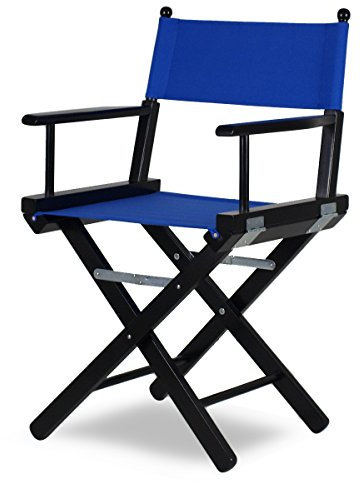 ArredaSì Regiestuhl schwarz mit Stoff blau – Regisseur P aus Holz