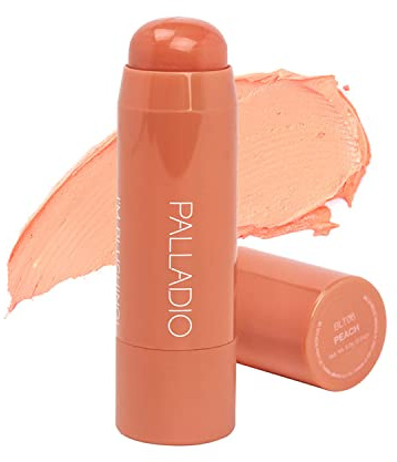Palladio I'm Blushing 2-in-1 Cheek and Lip Tint, Buildable Lightweight Cream Blush, Sheer Multi Stick Hydrating formula, All day wear, Easy Application, (Peach)