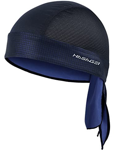 HASAGEI Sport Kopfbedeckung Bandana Cap Kopftuch Herrem Damen Biker Schädel Kappe Fahrradmütze, Schweißableitender Quick Dry Sommer Hat (Dark Blue)
