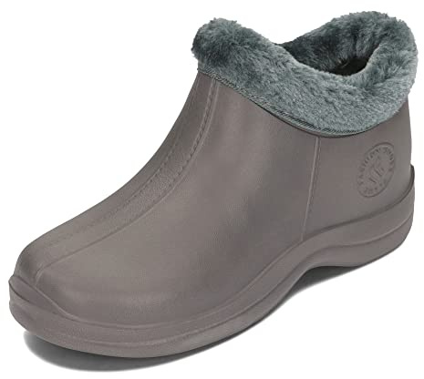 PLAME Gefütterte Gummistiefel - Herren & Damen EVA Stiefel, Warme Regenstiefel 36-46 EU (Grau, 40)