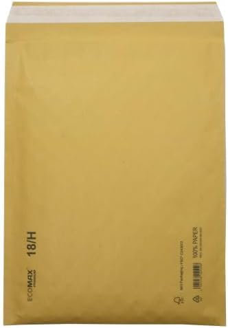 Netuno 10 Stück Versandtaschen gepolstert Braun H/18 290x 370 mm Ecomax Luftpolstertaschen aus Papier ökologische Verpackung Luftpolsterversandtaschen Recycling plastikfreie Schutzhüllen Vollpapier