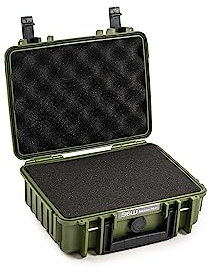 B&W International Transportkoffer Outdoor 1000 (PP.41) Bronze Grün – mit Würfelschaum – Wasserdicht (IP67), staubdicht, schlagfest & extrem robust
